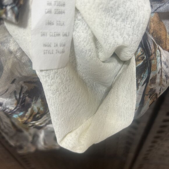 Uncle Frank Lined Fringe Cuffs Printed feather Silk Mini Dress - Picture 3 of 7